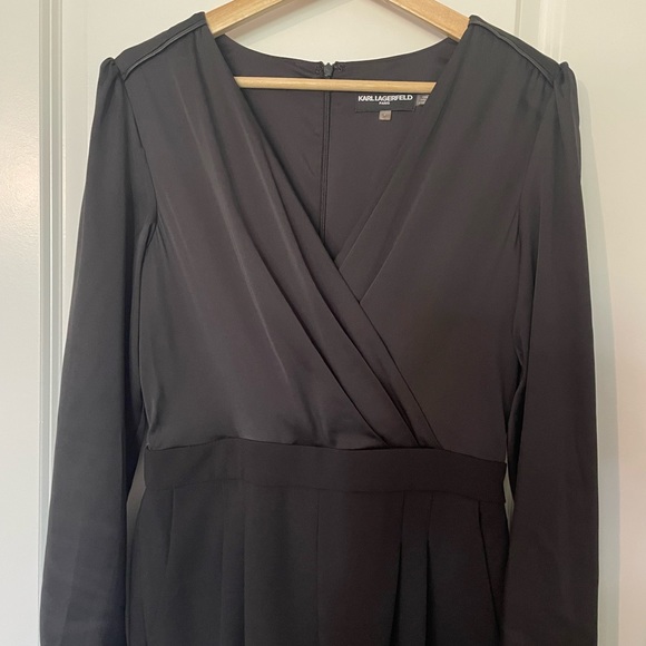 Black Surplice Jumpsuit - Picture 7 of 11